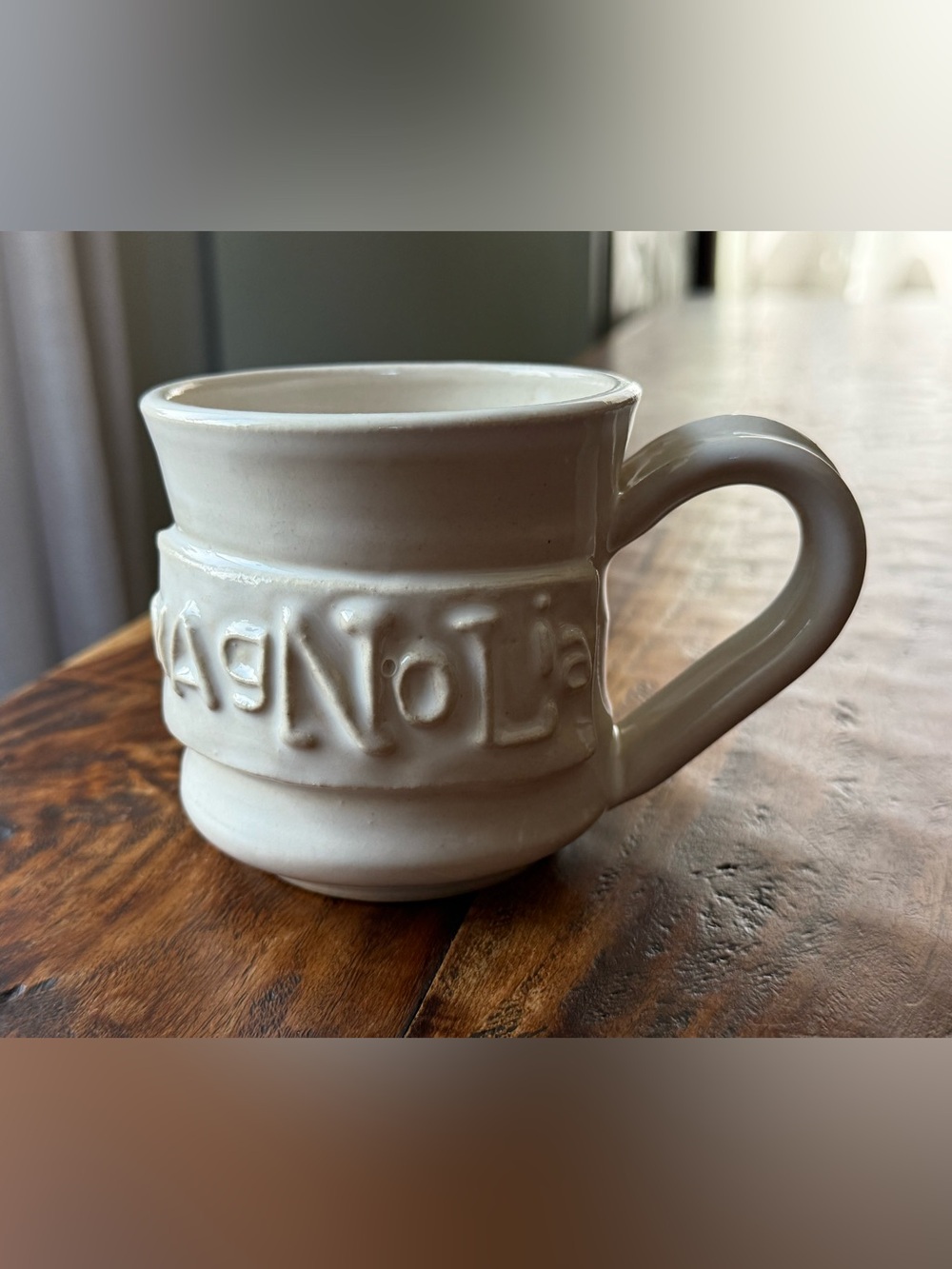 handcrafted cream stoneware Magnolia Mug